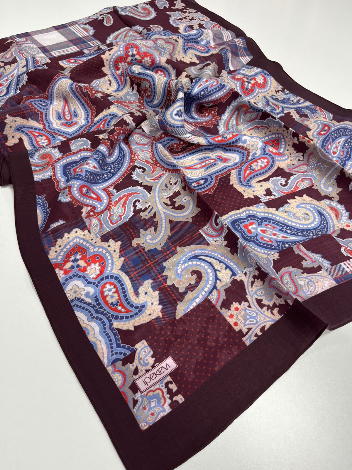 DRN İPK 345 MÜRDÜM PATCHWORK DESENLİ TENCEL ŞAL